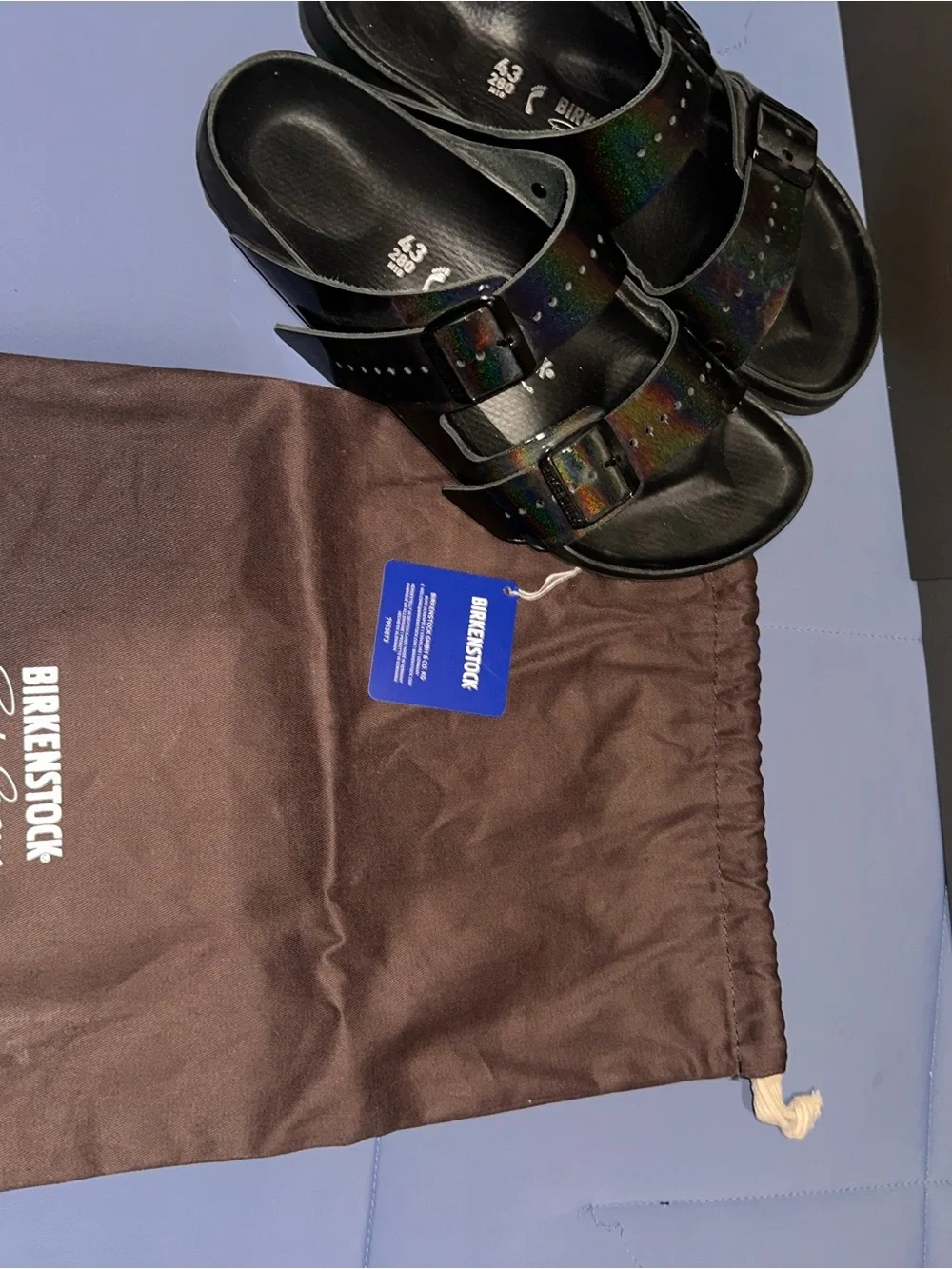 Rick Owens Birkenstocks Size 43 - Black Iridescent